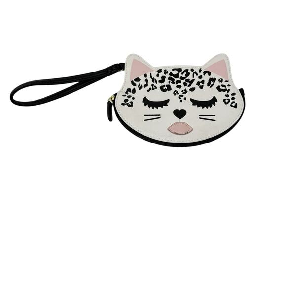 Luv Betsey By Betsey Johnson Leopard Print Cat Face Wristlet Bag Coin Purse 99 - Picture 6 of 10